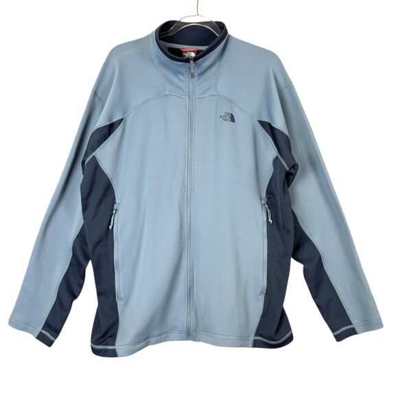 The North Face Fleece Softshell Jacket Flash Dry Mens XL Blue Full Zip Pockets - Picture 1 of 15